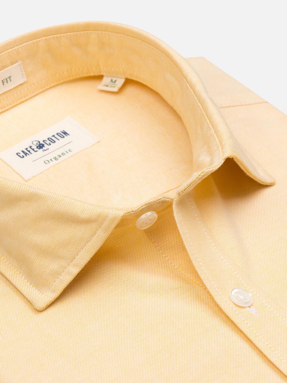 Chemise bio en oxford lavé jaune