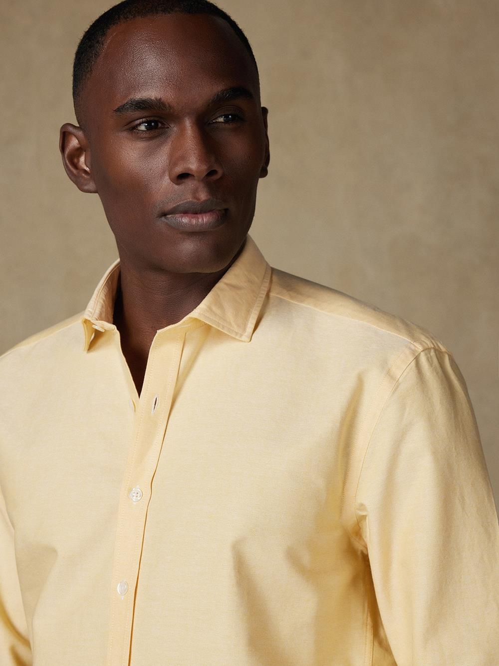 Chemise bio en oxford lavé jaune