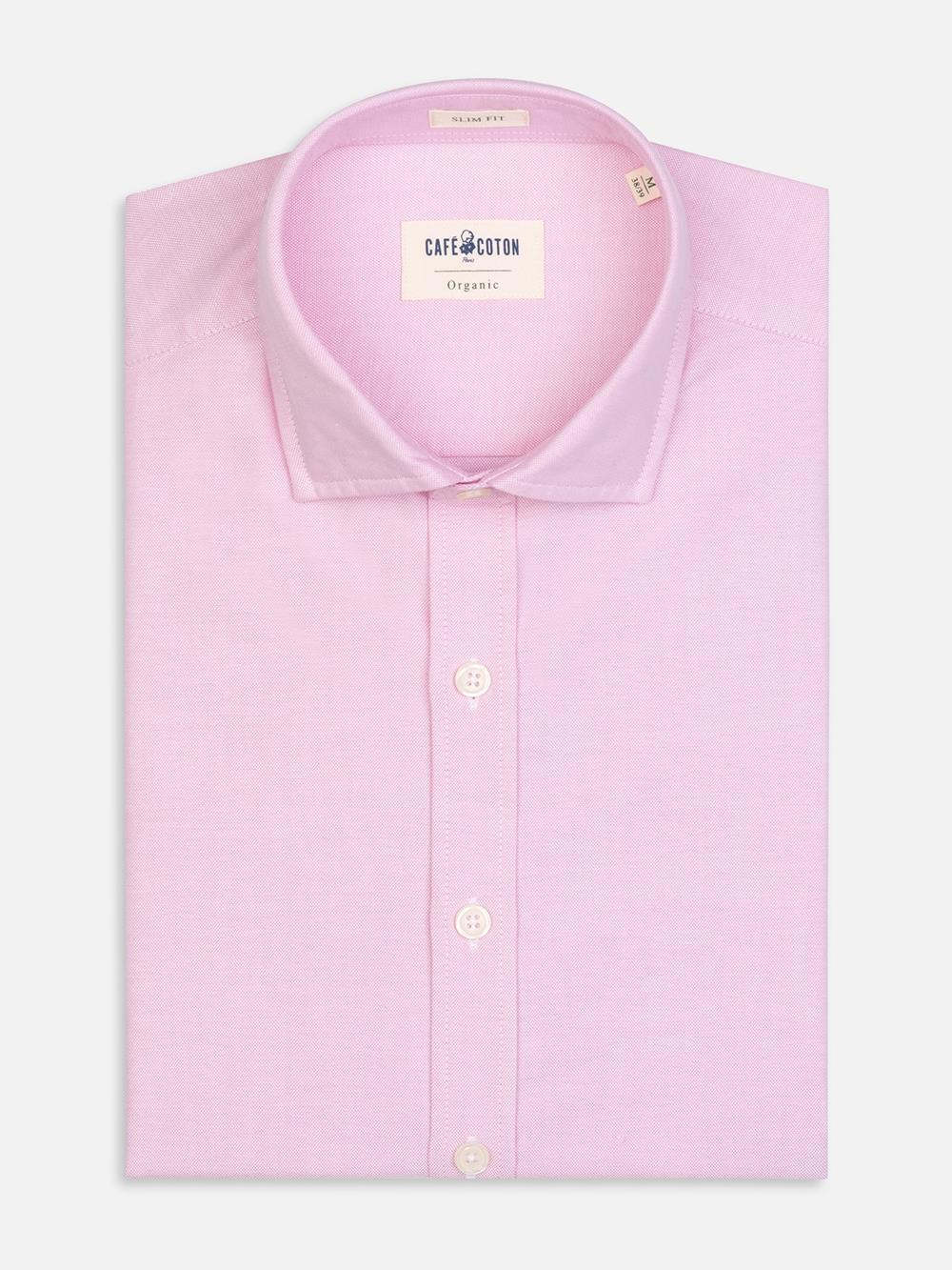 Chemise bio en oxford lavé rose