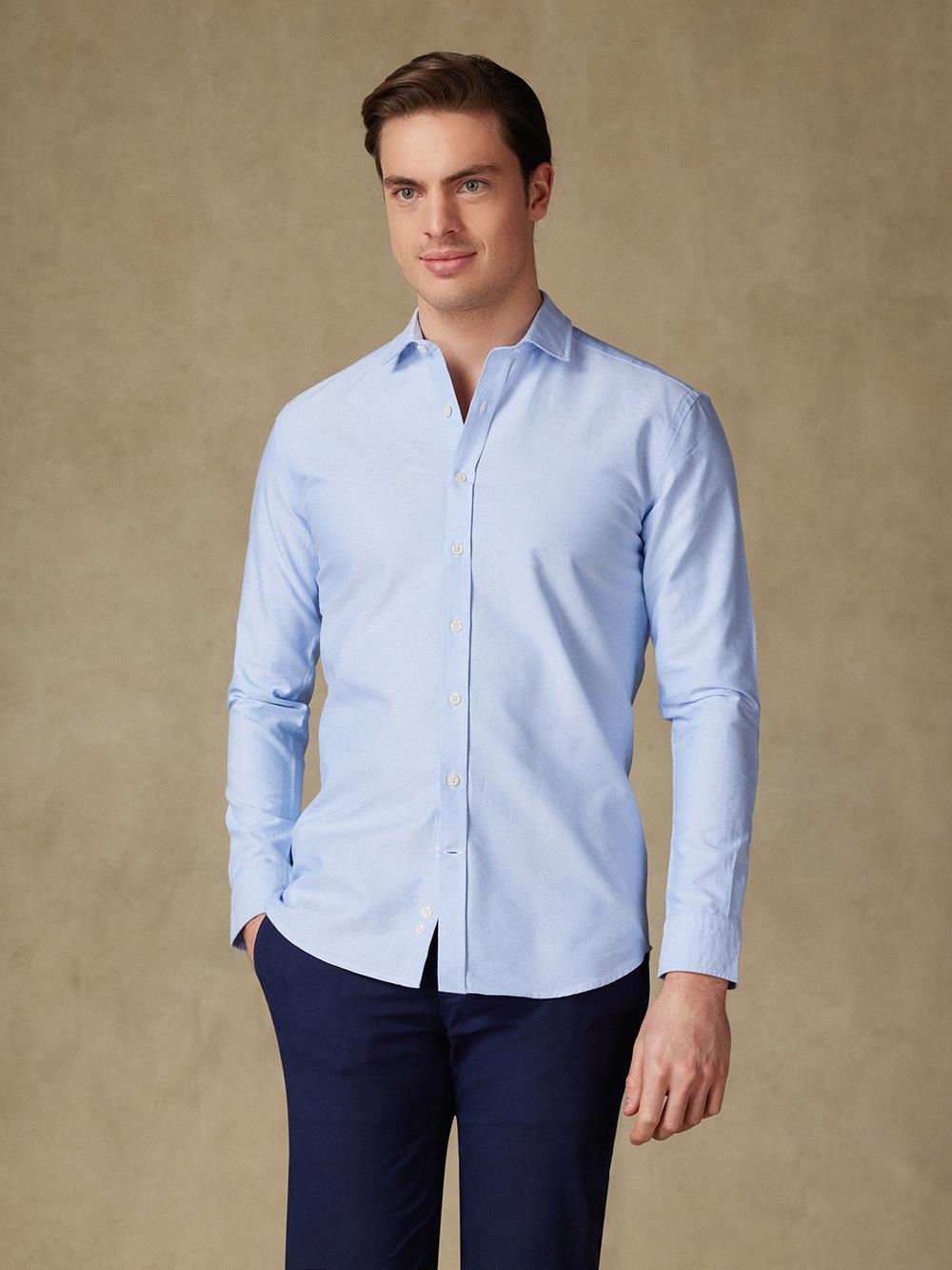 Sky wash organic oxford slim fit shirt