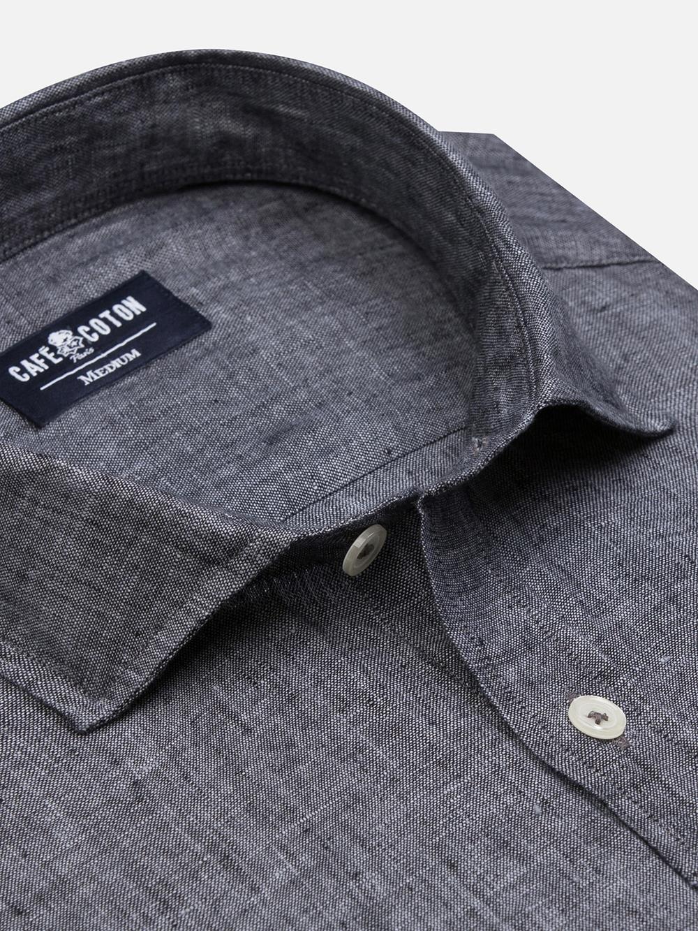 Olaf charcoal linen shirt 