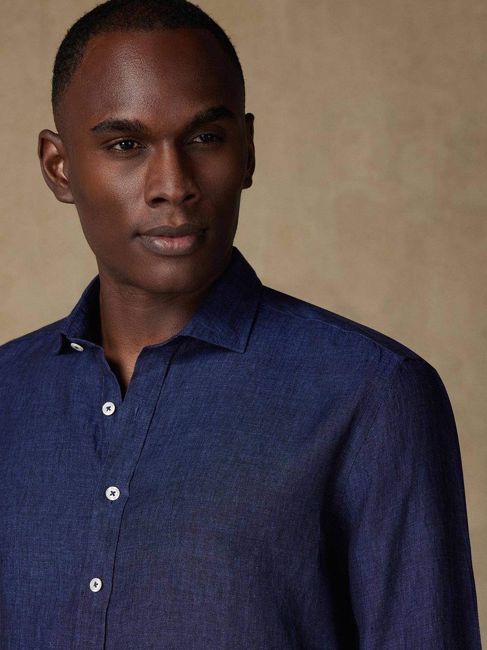 Olaf navy linen shirt