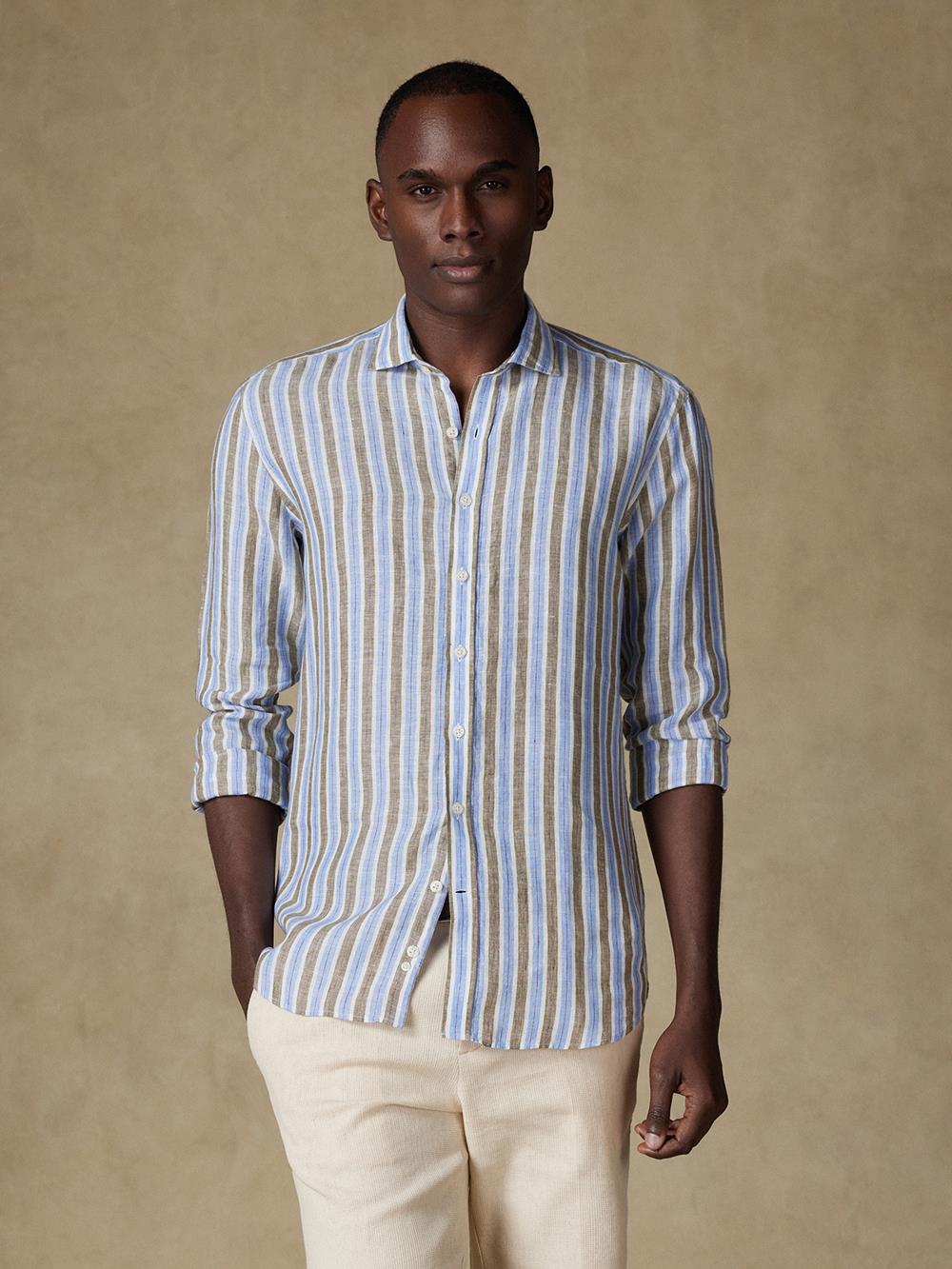 Robby shirt in linen with stripes 