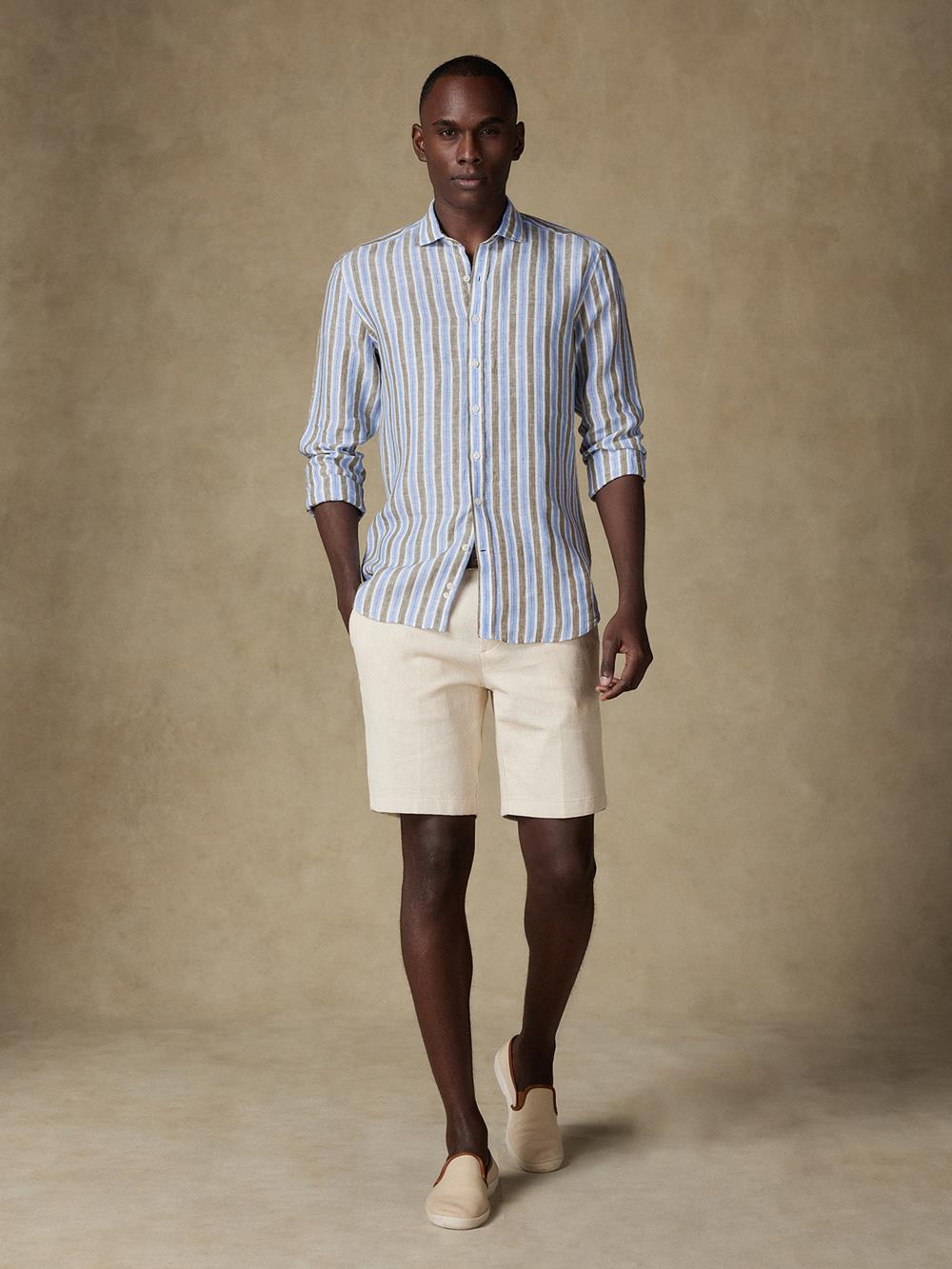 Robby shirt in linen with stripes 