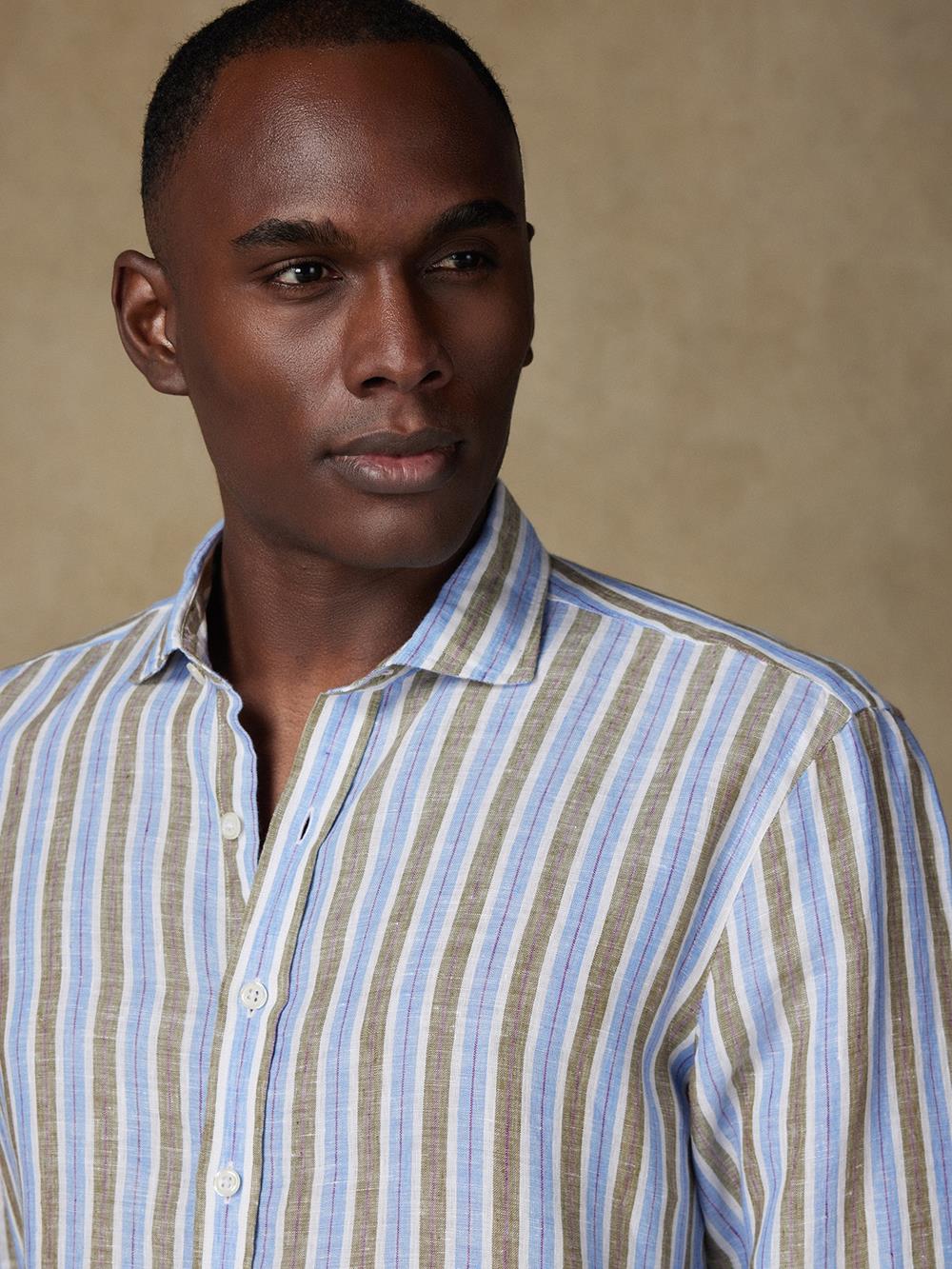 Robby shirt in linen with stripes 