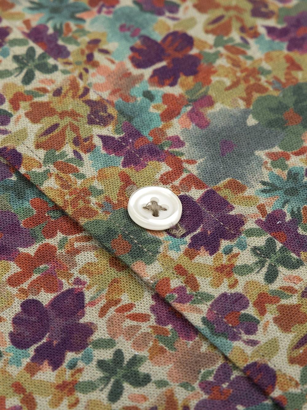 Camisa slim fit Stuart de lino con estampado floral 