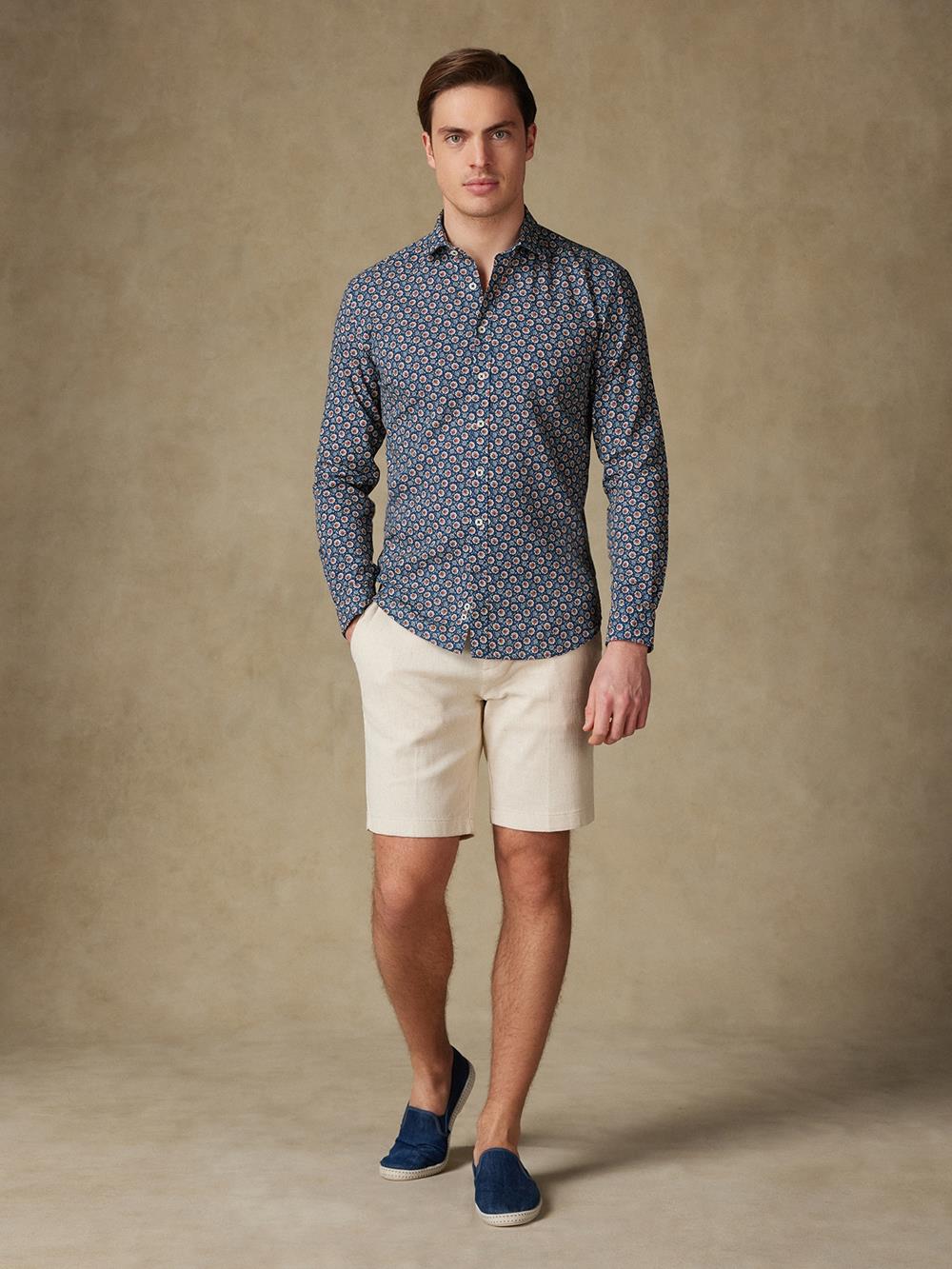 Sully slim fit shirt in floral linen 