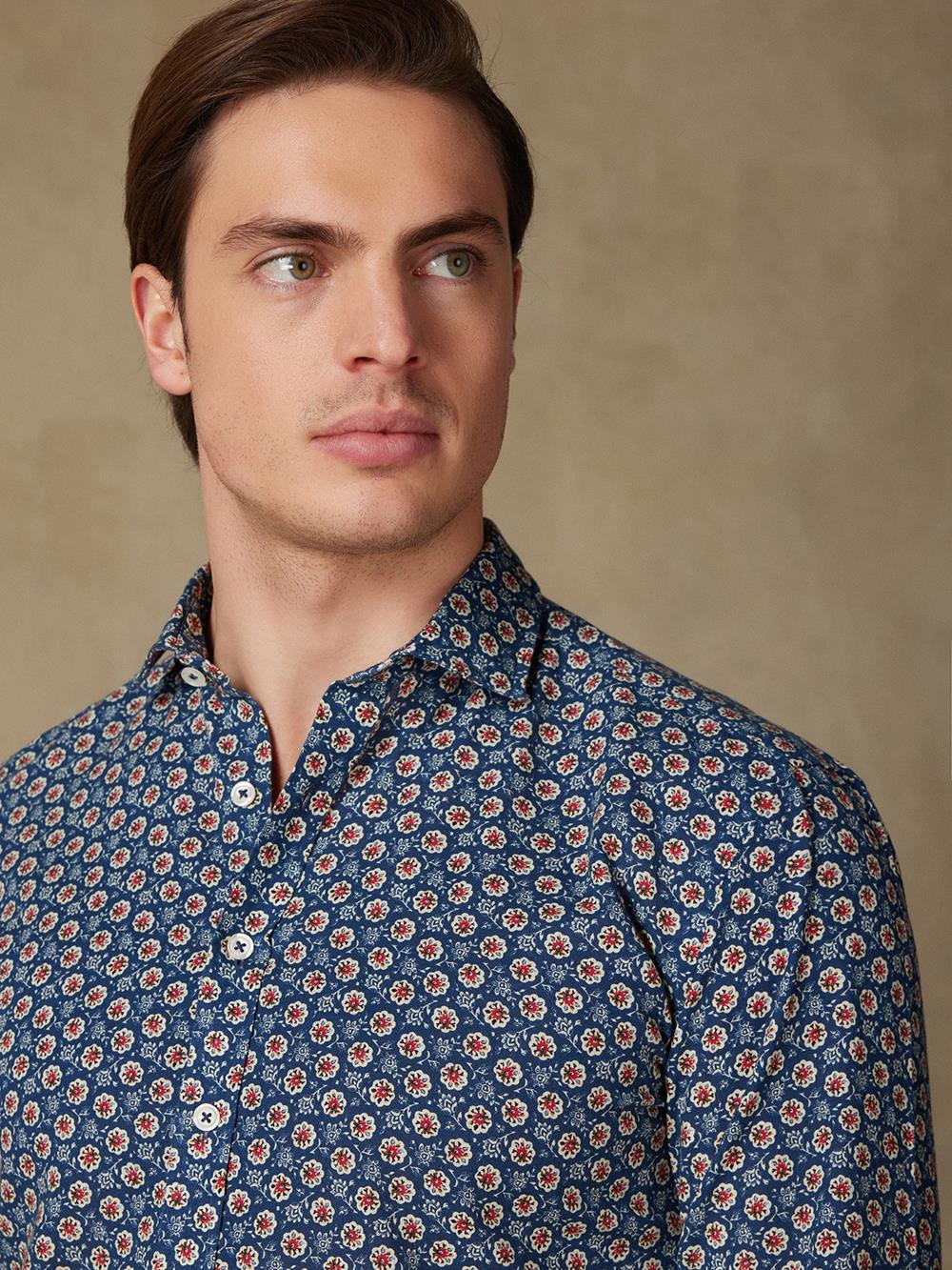 Sully slim fit shirt in floral linen 
