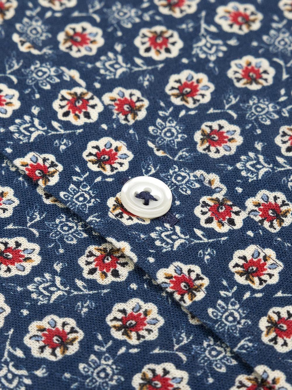 Chemise cintrée Sully en lin à motif floral 