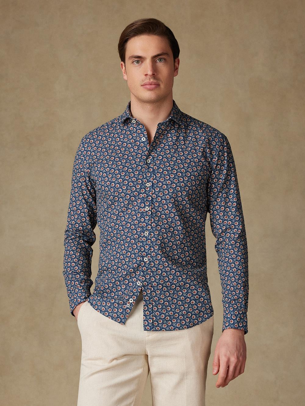 Sully camisa en lino floral 