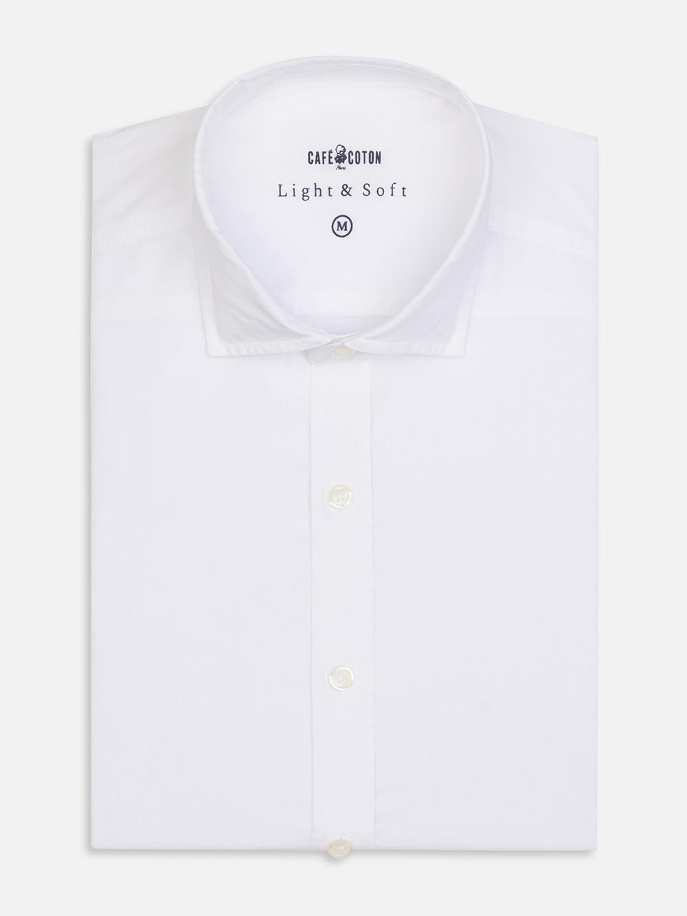 Camisa blanca de voile de algodón