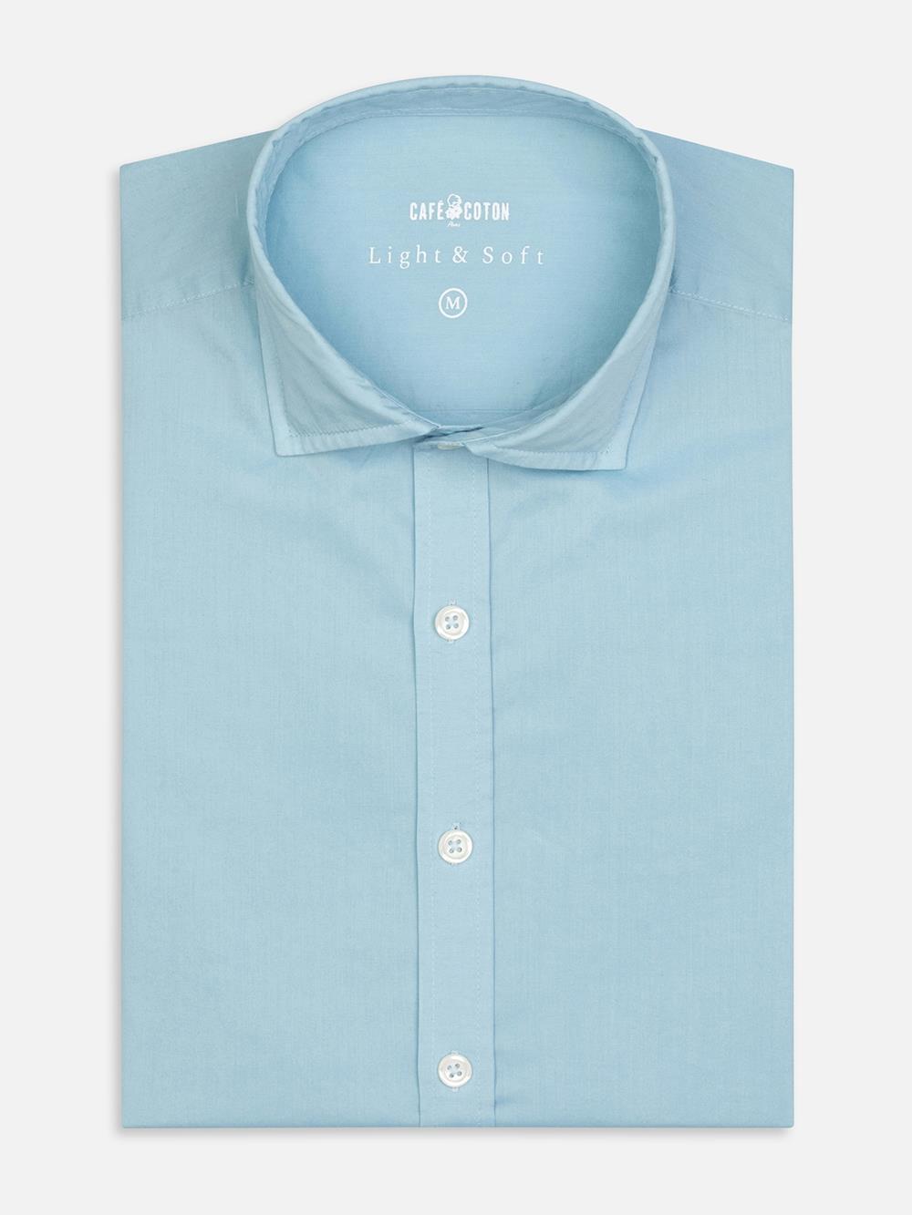 Chemise turquoise en voile de coton