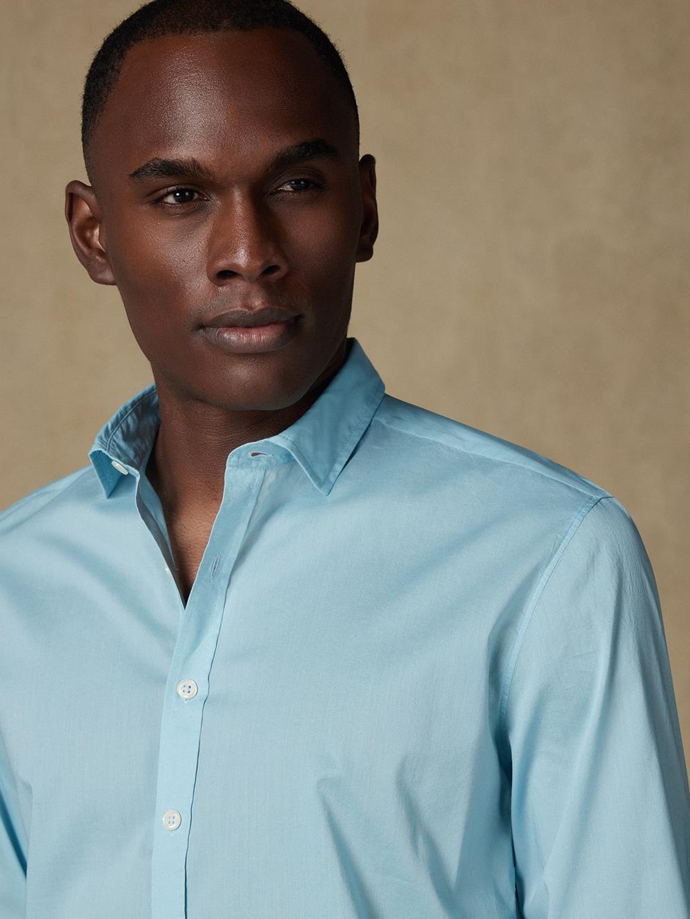 Chemise turquoise en voile de coton