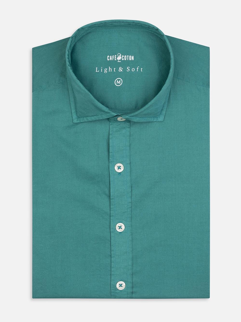 Camisa celadón en voile de algodón 