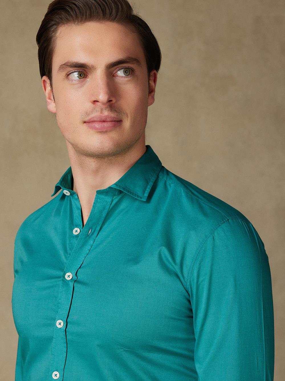 Camisa celadón en voile de algodón 