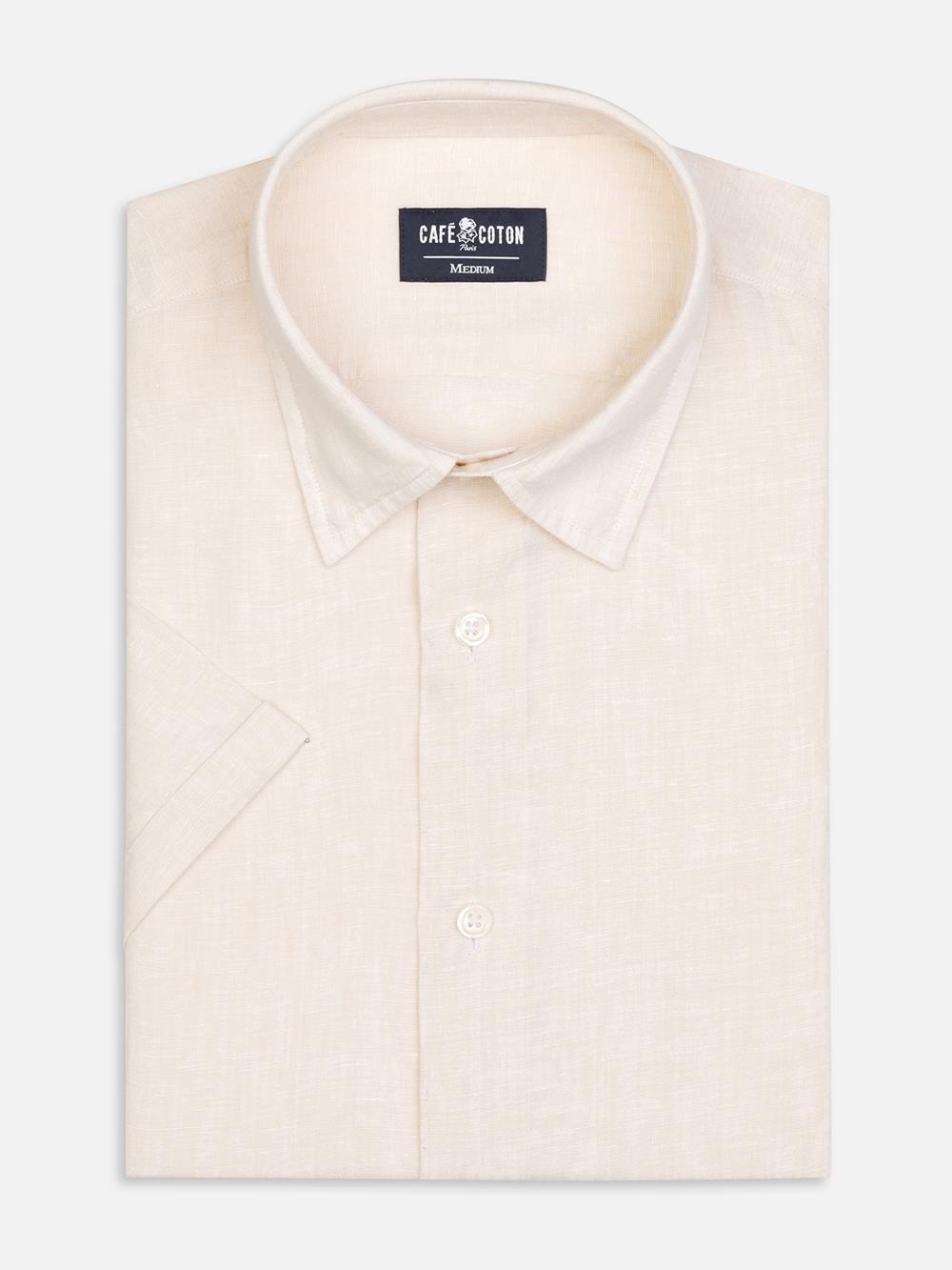 Olaf sand linen shortsleeves shirt 