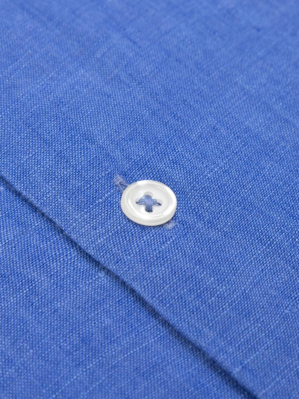 Camicia manica corta manica corta Olaf in lino blu