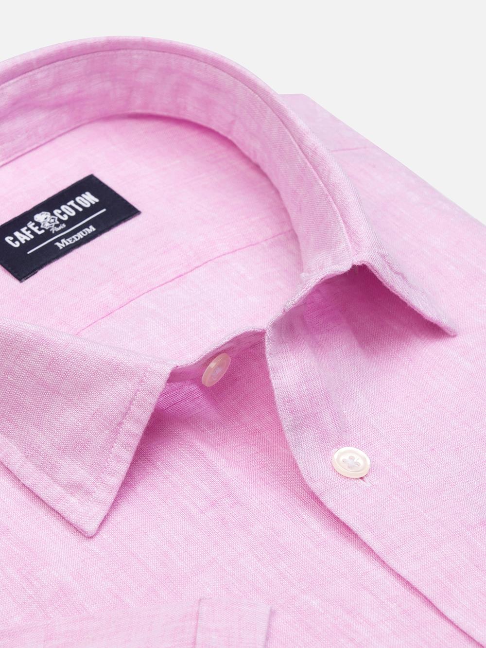 Olaf pink linen shortsleeves shirt