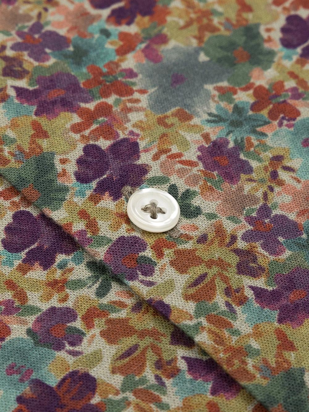 Camisa manga corta Stuart de lino con estampado floral 