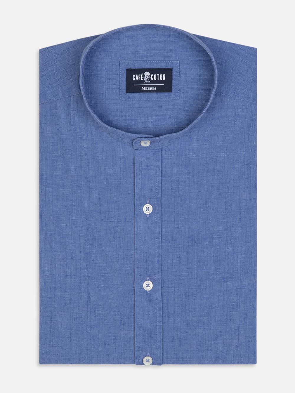 Camisa Liam de lino azul