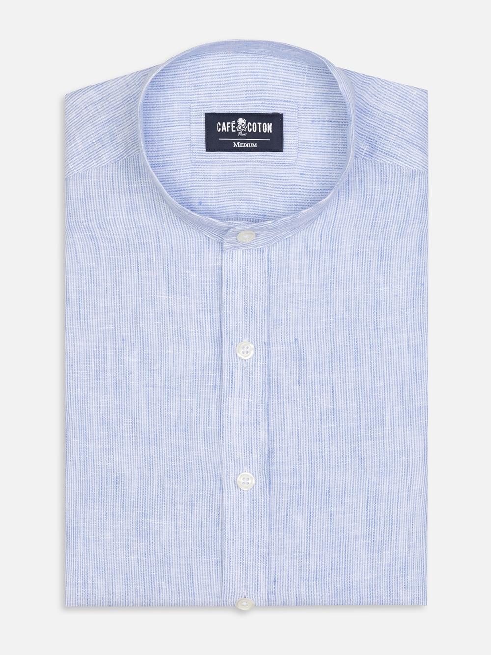 Camicia slim fit slim fit Ted coreana colletto in righe blu