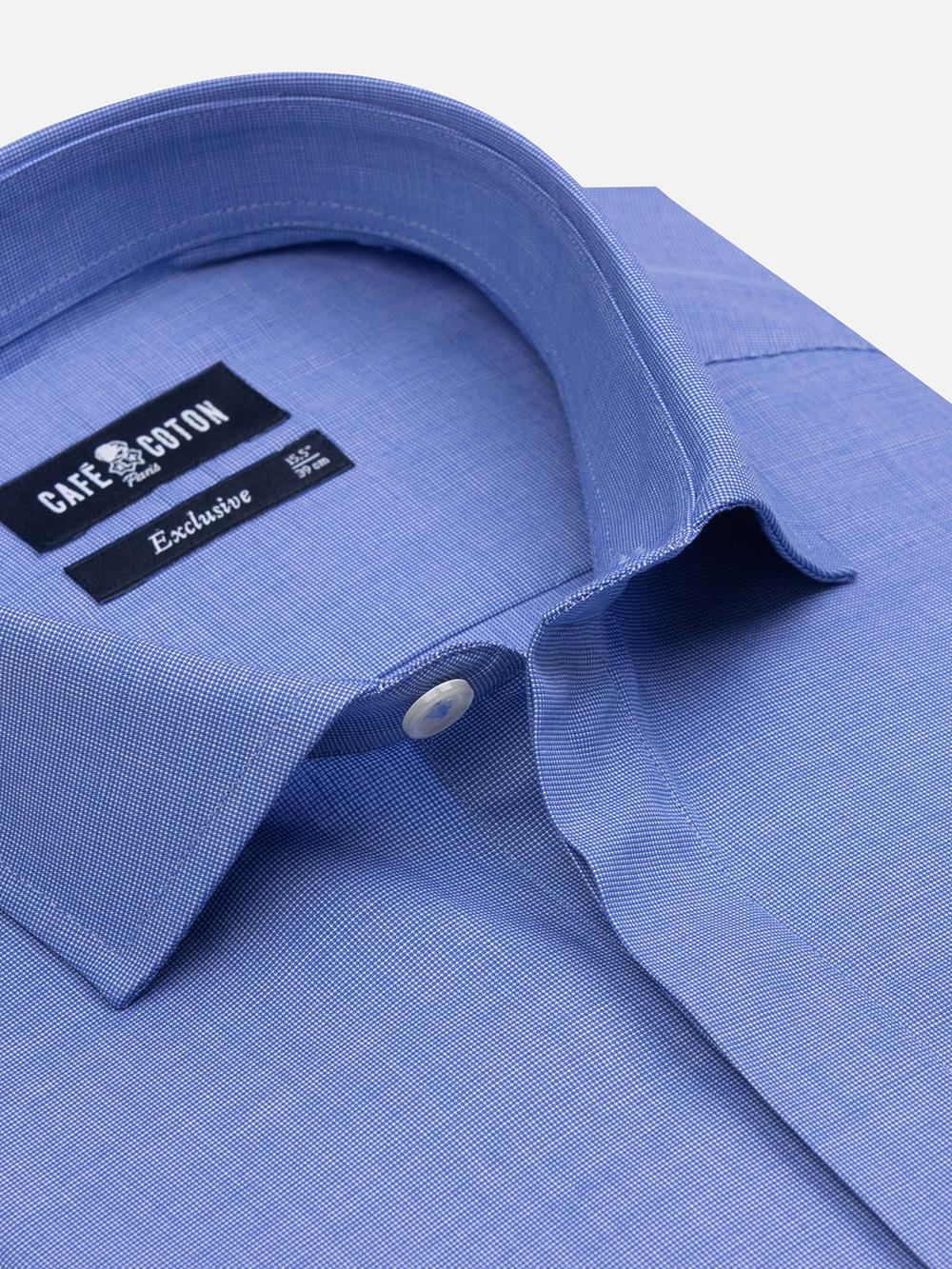 Daria blue poplin shirt - Hidden Placket