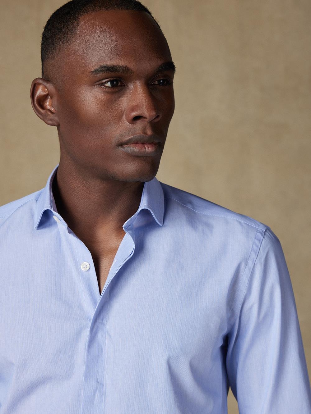 Pinstripe shirt - Blue - Hidden Placket