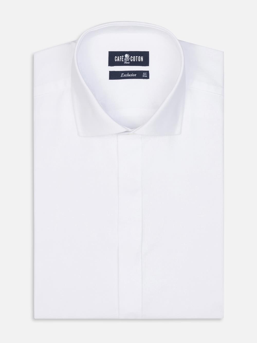 White oxford shirt - Hidden Placket