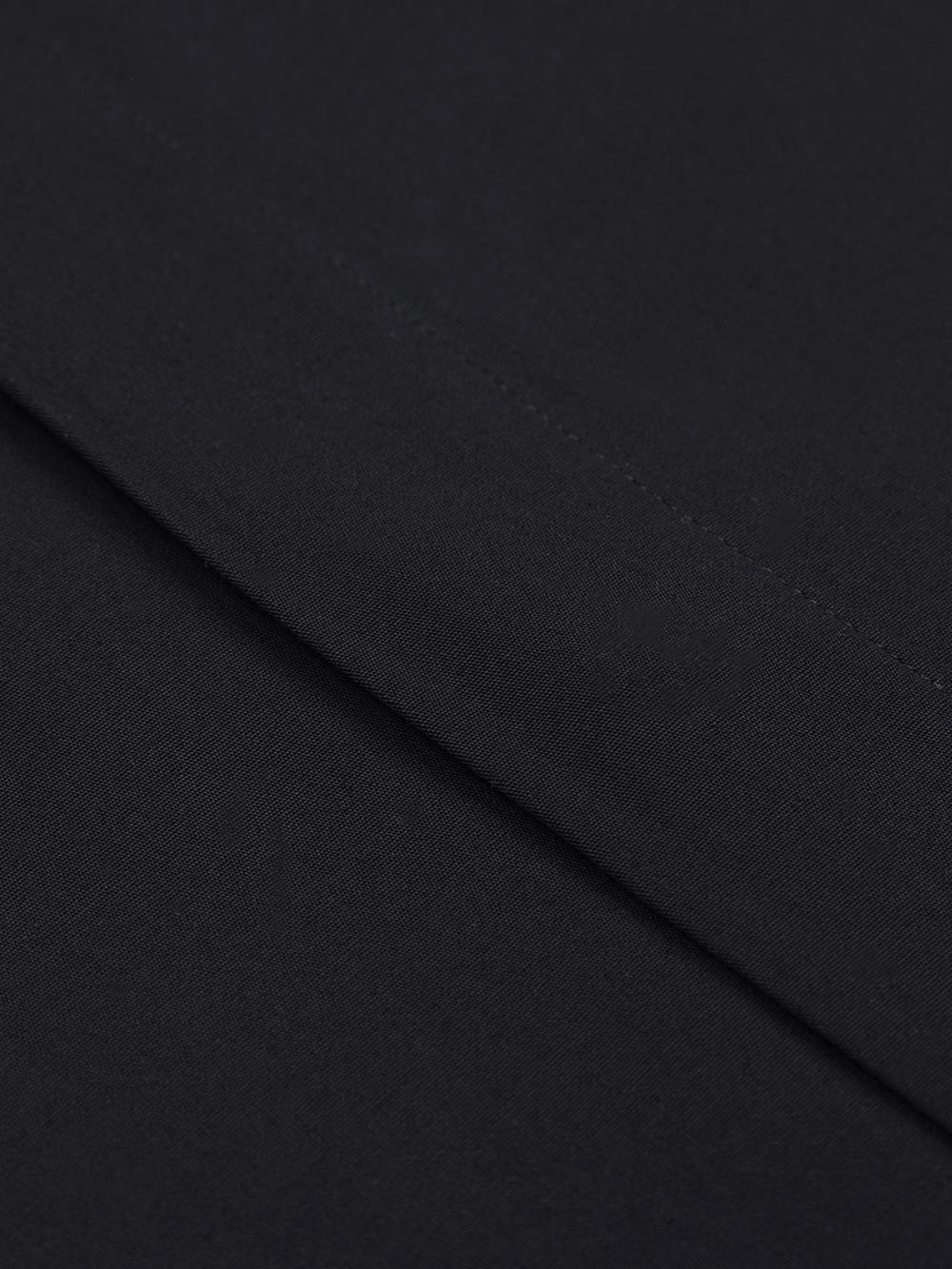 Poplin shirt - Black - Hidden Placket