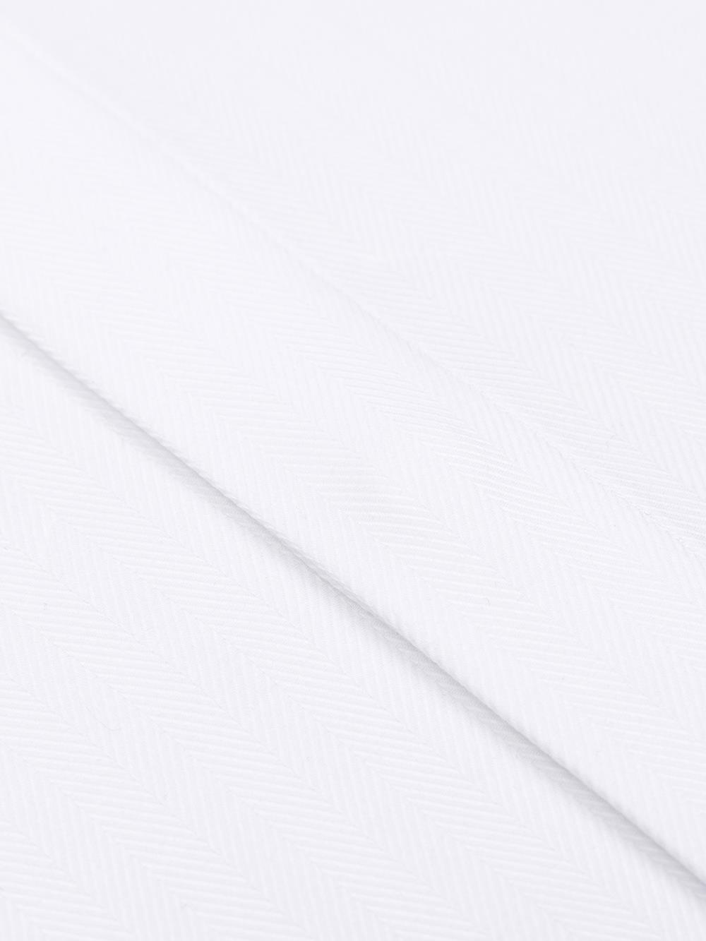 Herringbone slim fit shirt - White - Hidden Placket