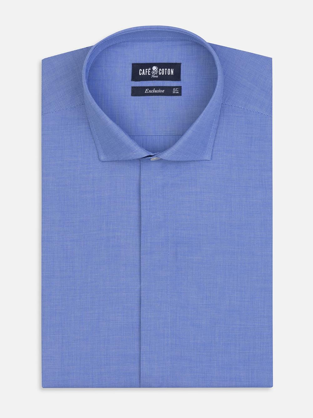 Camisa entallada Daria popelina azul - Tapeta Oculta