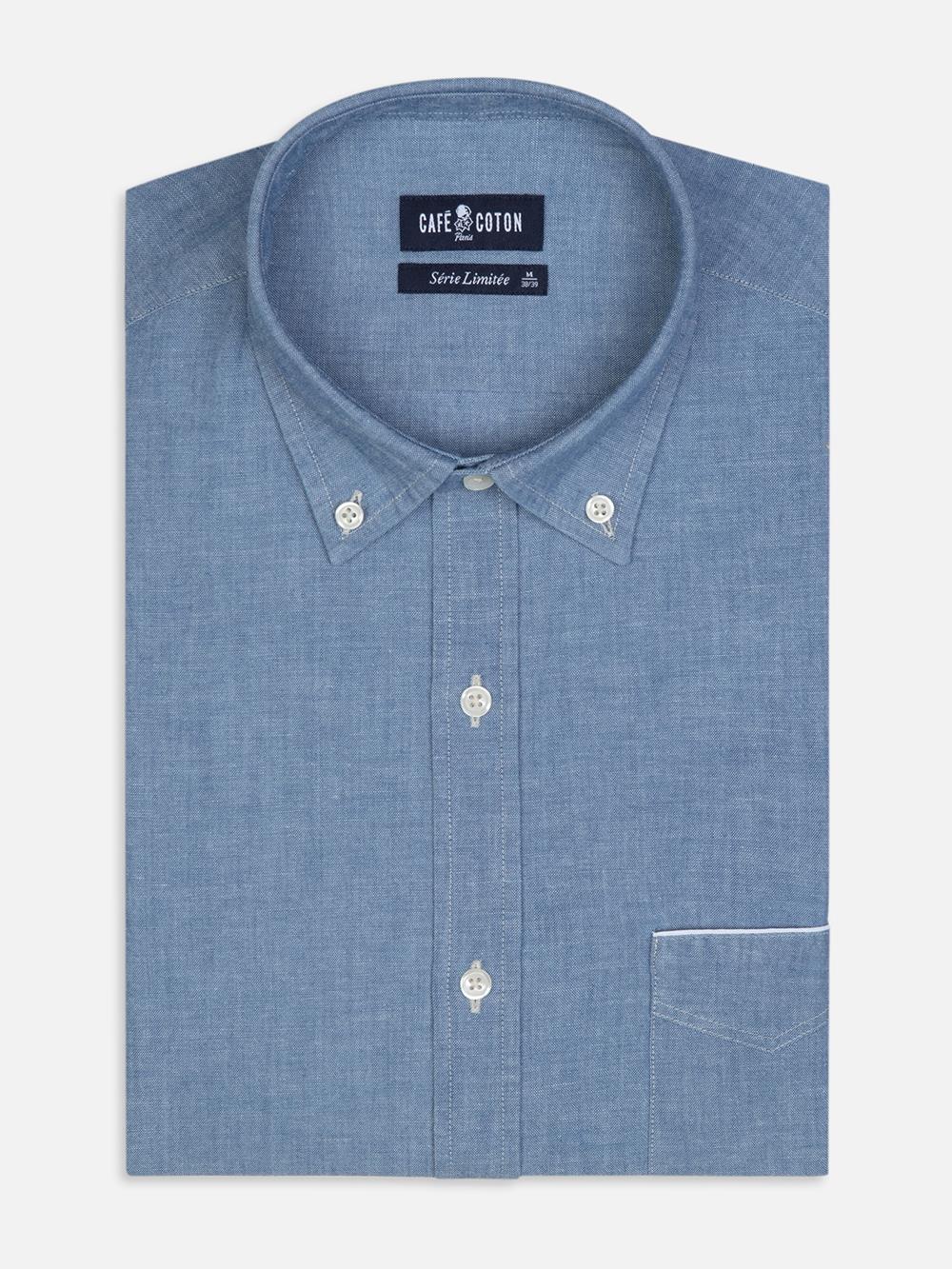 Denim shirt with button-down collar - Limited Edition