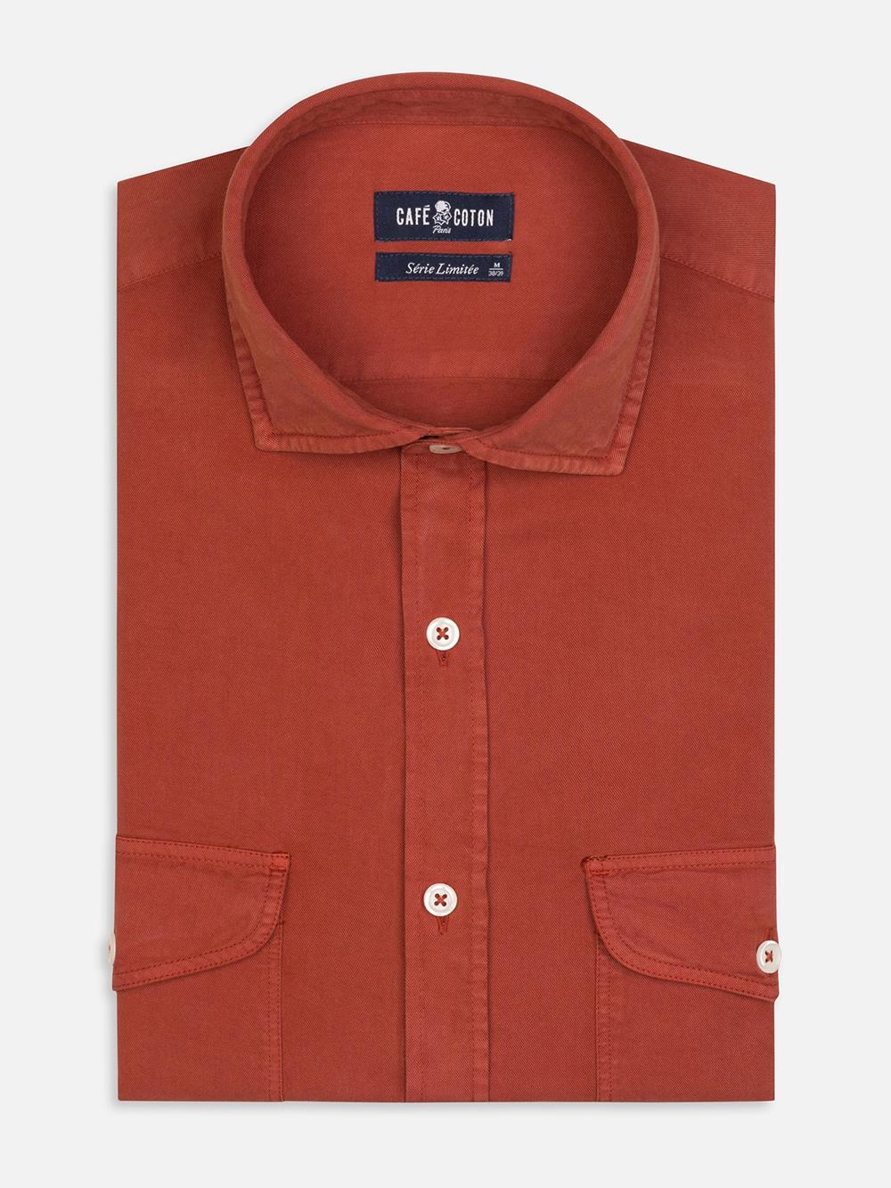 Camisa Scali en gabardina terracota - Edición limitada