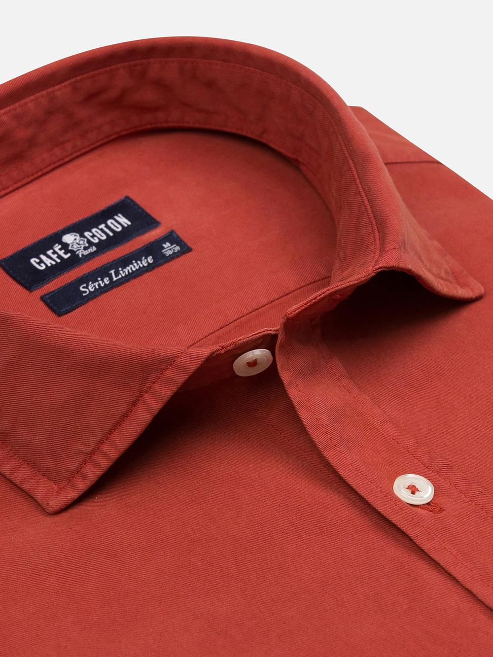 Camicia Scali in gabardine terracotta - Edizione limitata