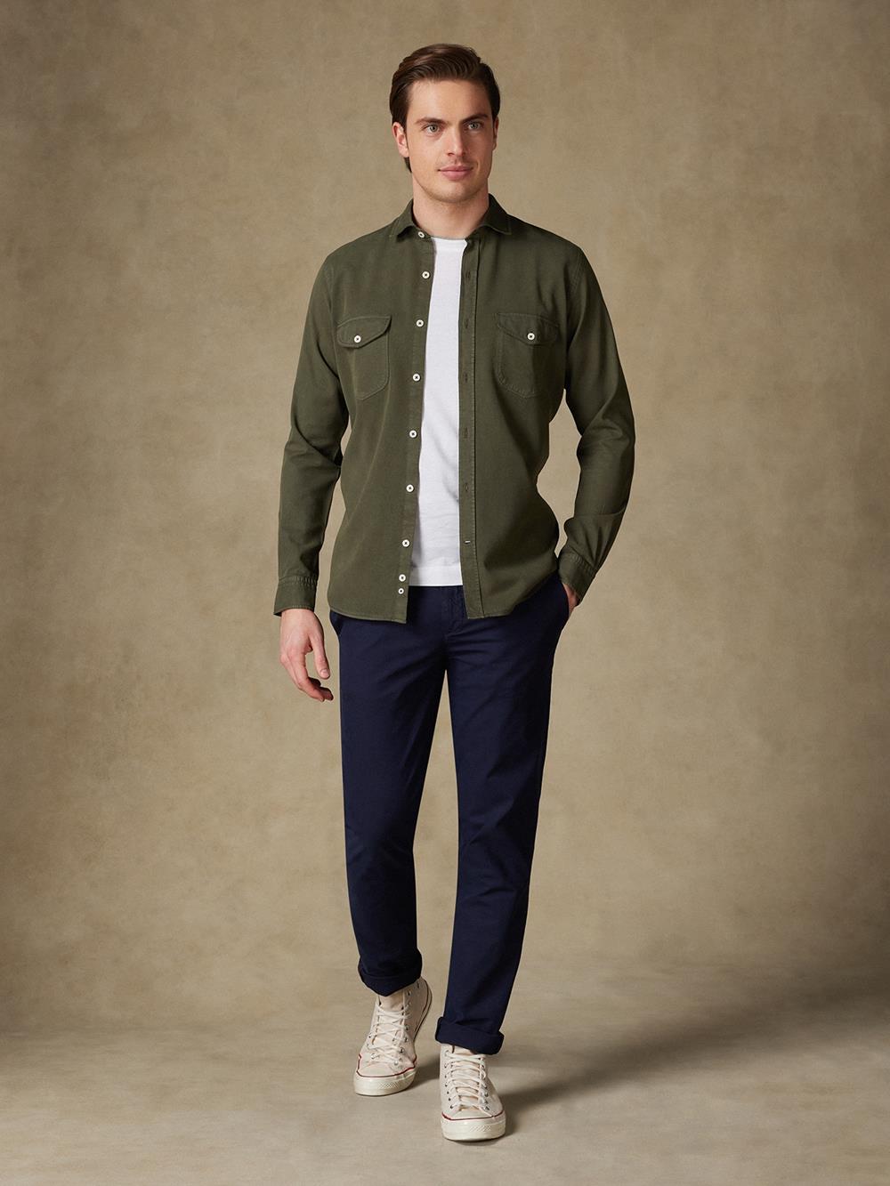 Scali shirt in khaki gabardine - Limited Edition