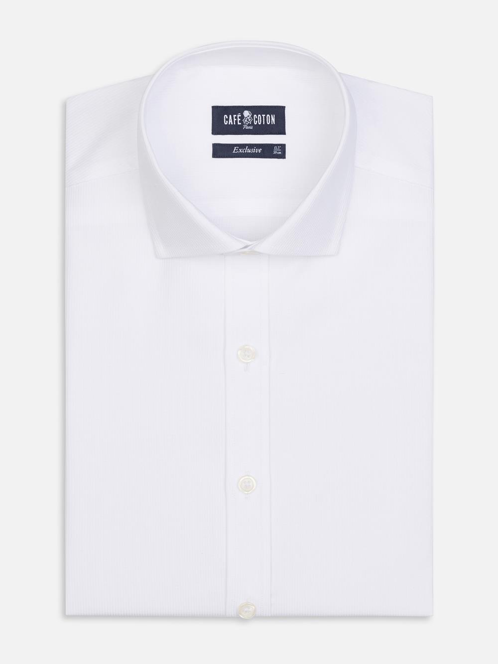 Camisa Aaron en piqué blanco