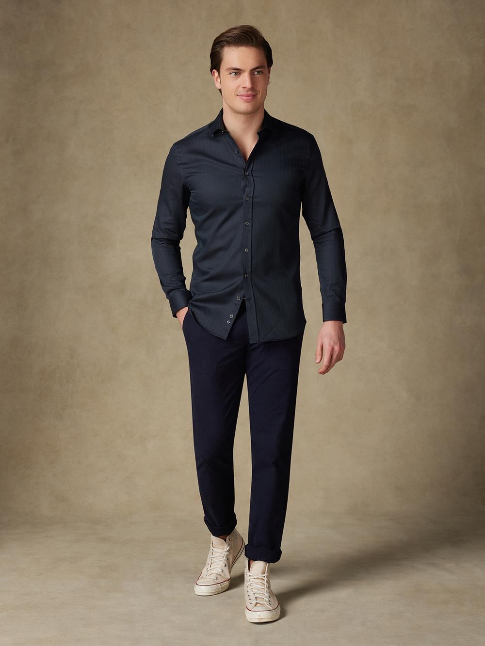 Alban herringbone shirt - Charcoal