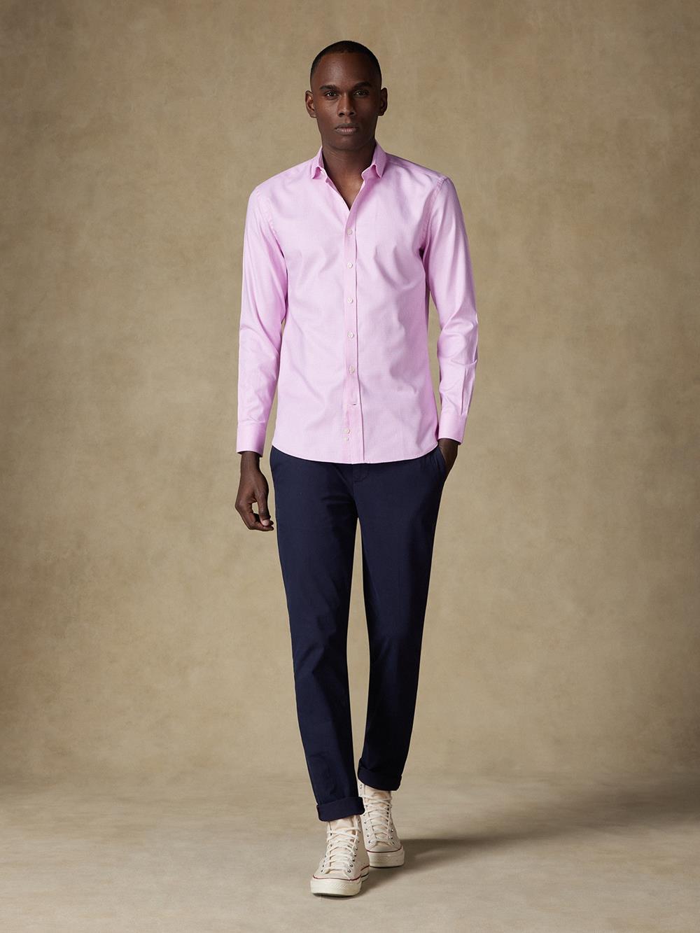 Chemise Alvin en natté rose 