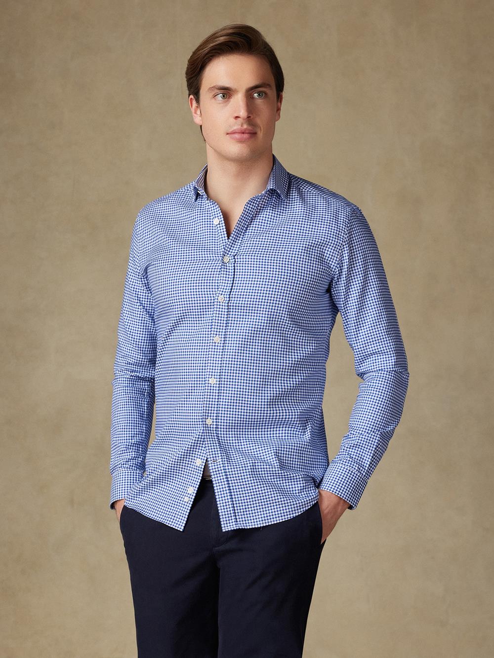 Camicia Anthony in percalle blu scuro