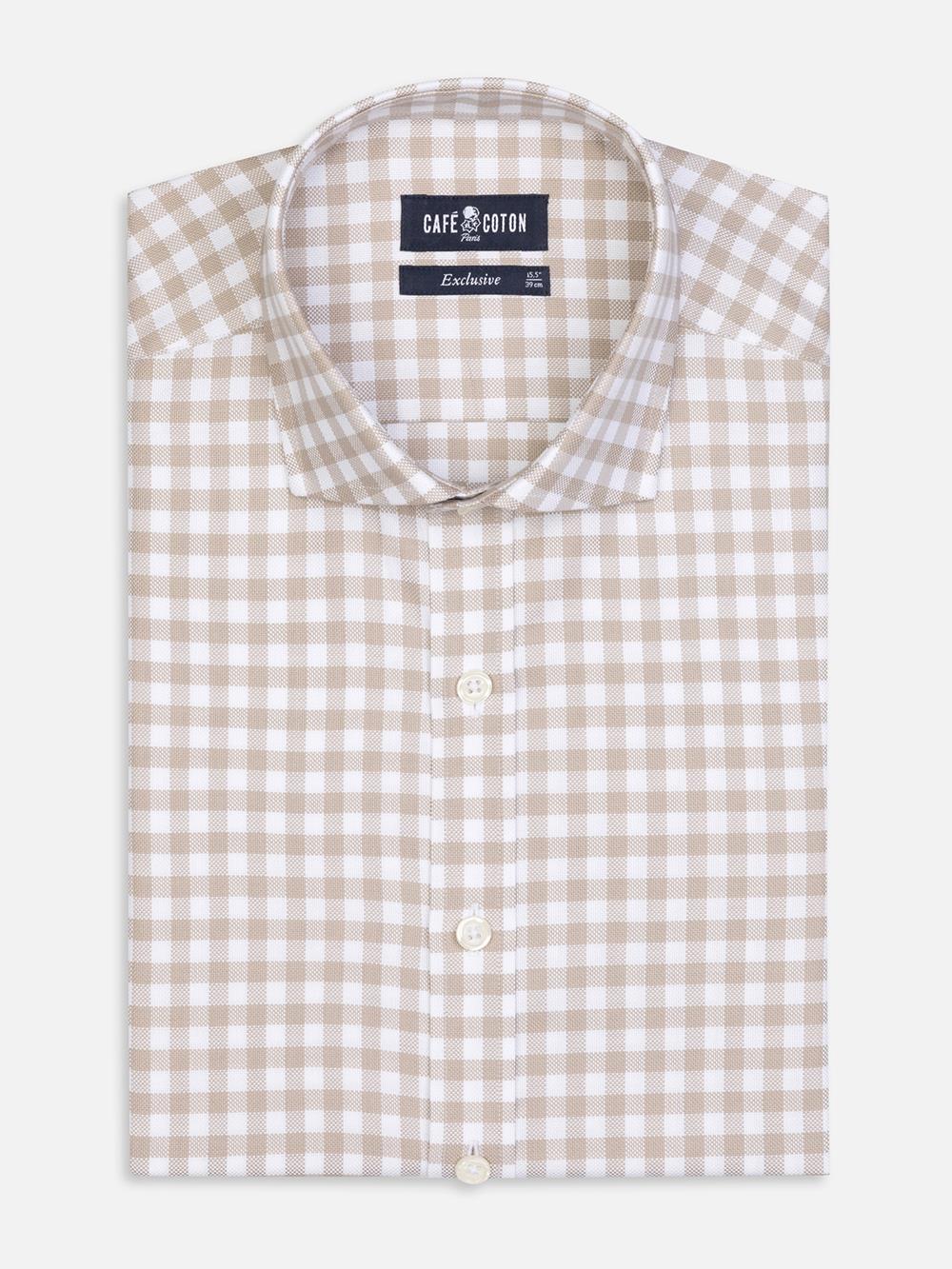 Camisa Ash de cuadros crema