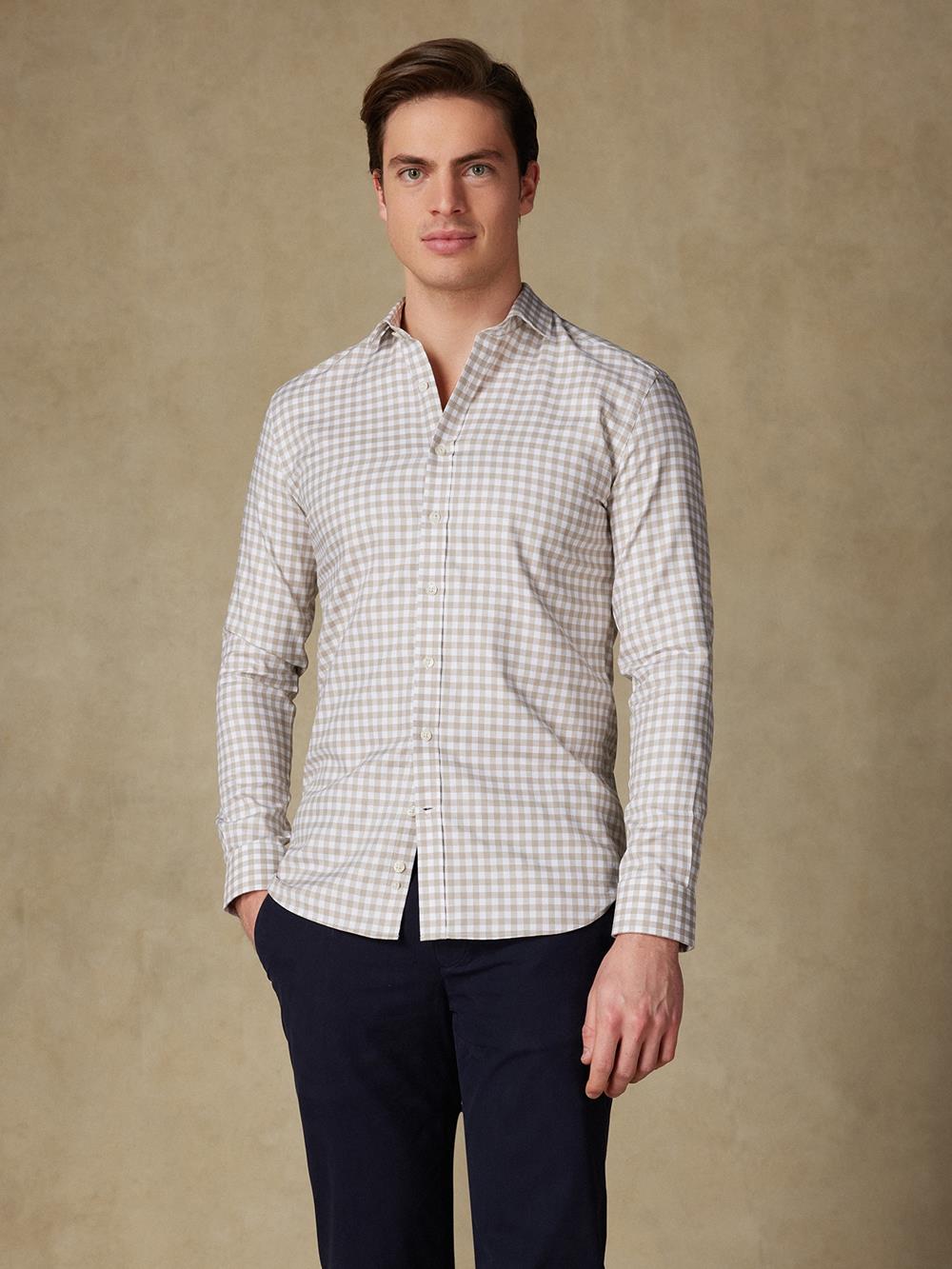 Camicia Ash a quadri beige