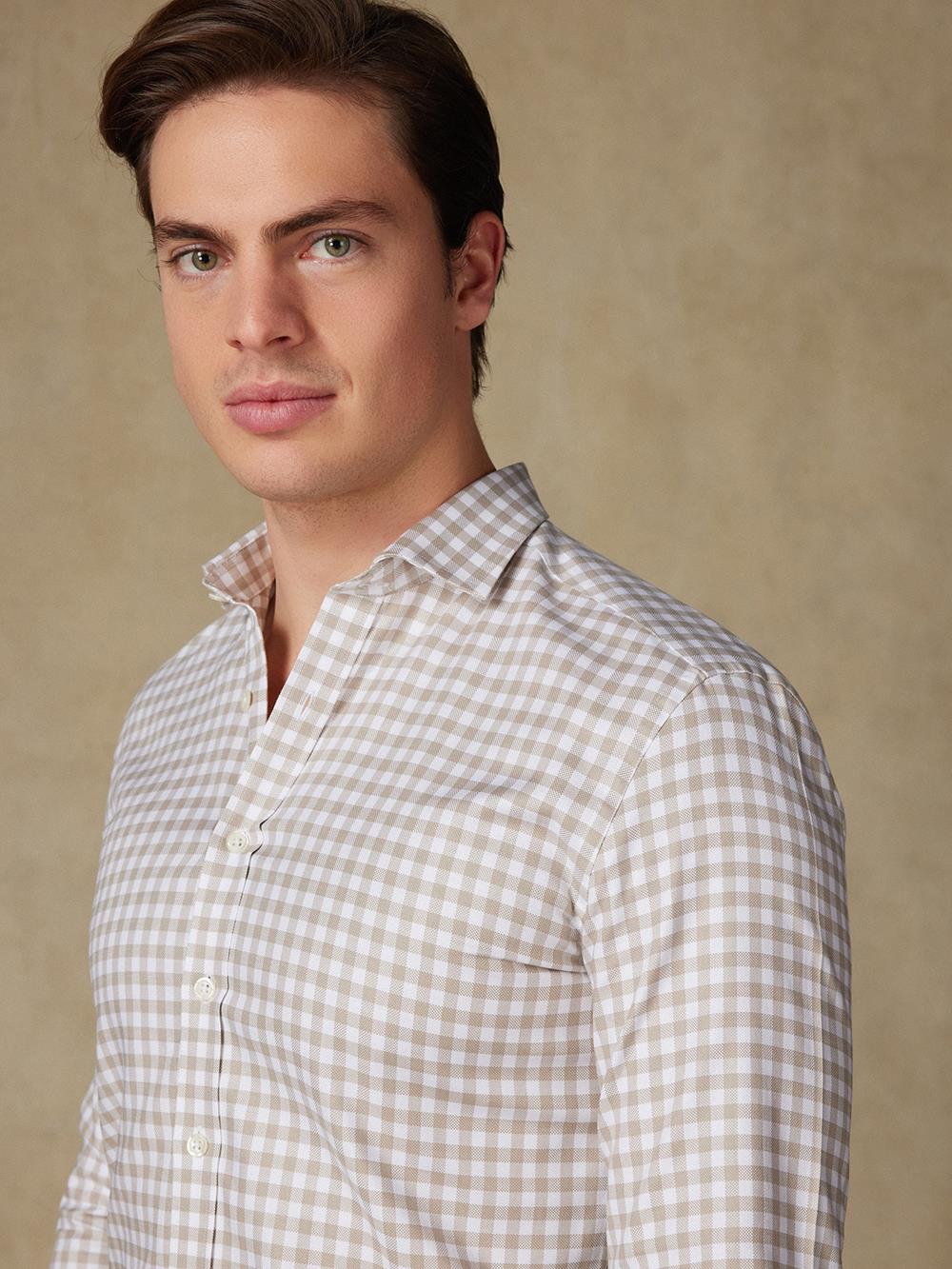 Camicia Ash a quadri beige