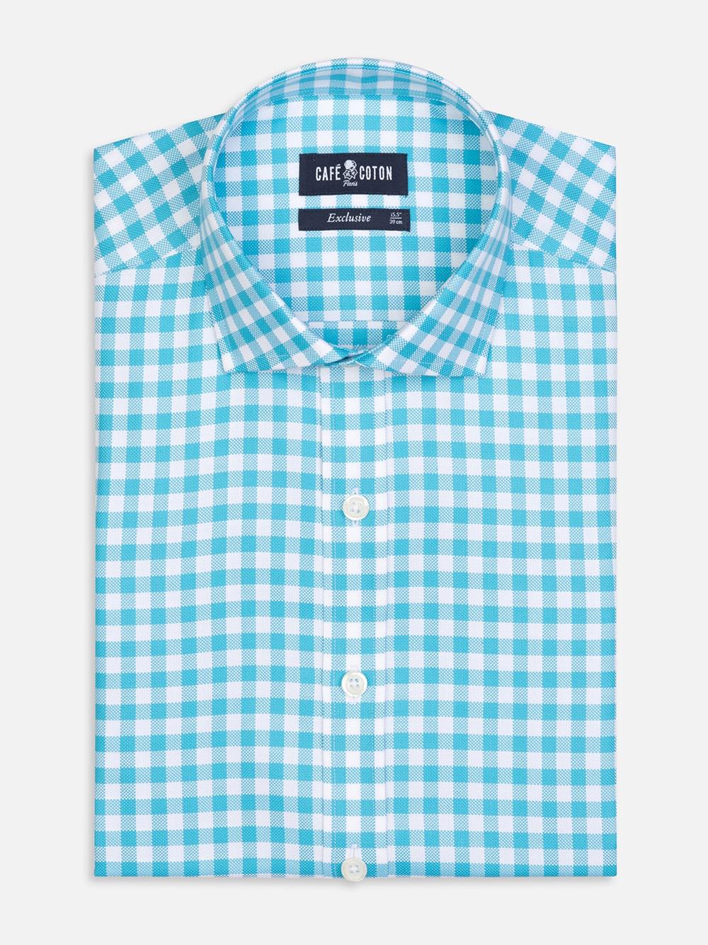 Camisa Ash de cuadros turquesa