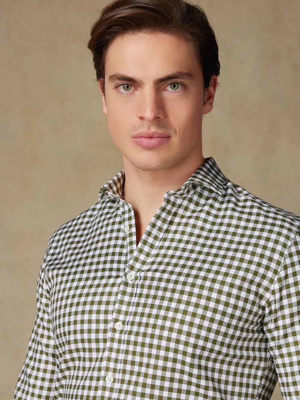 Camisa Ash de cuadros caqui