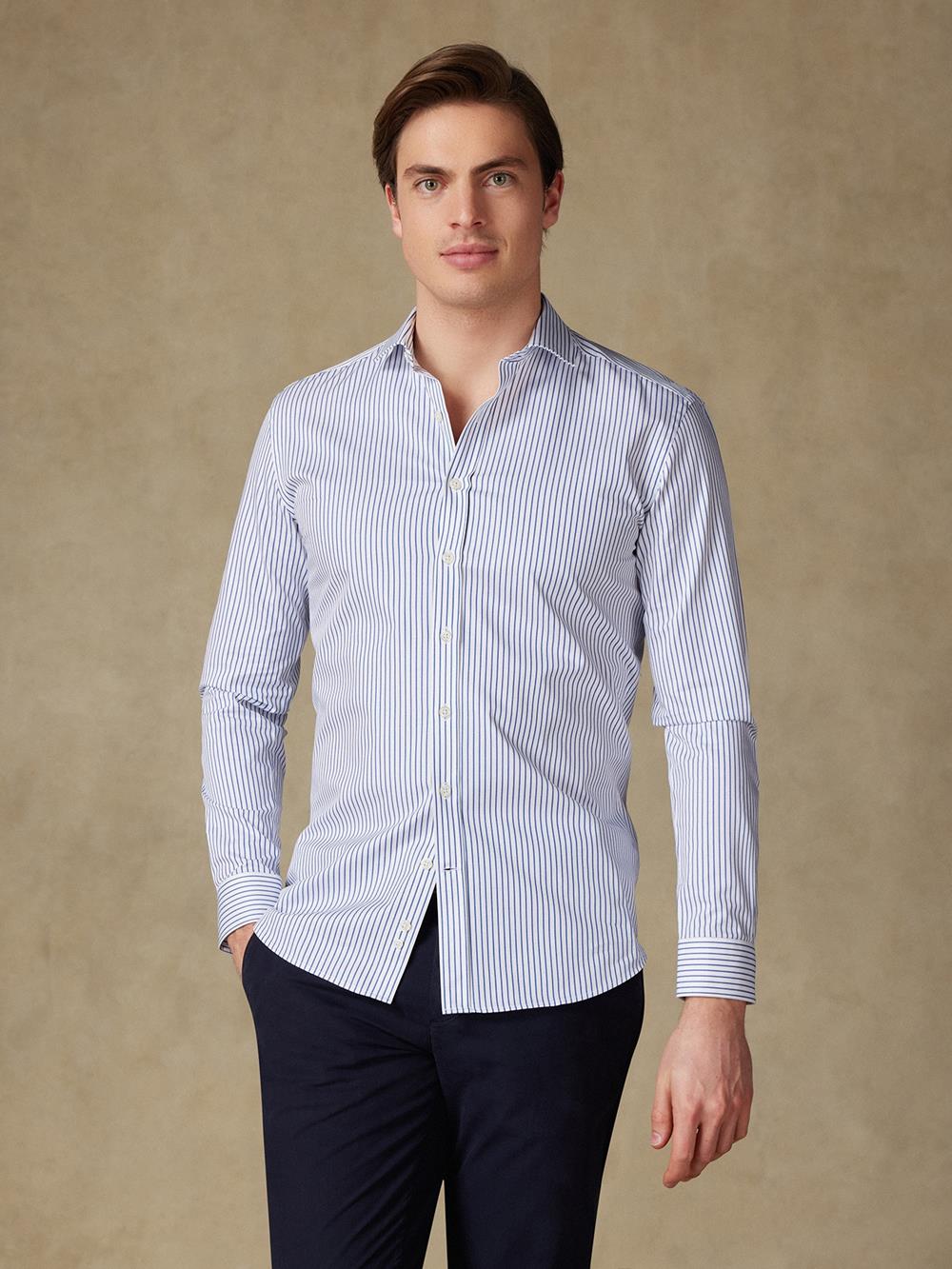 Camicia Ayden a righe color blu scuro