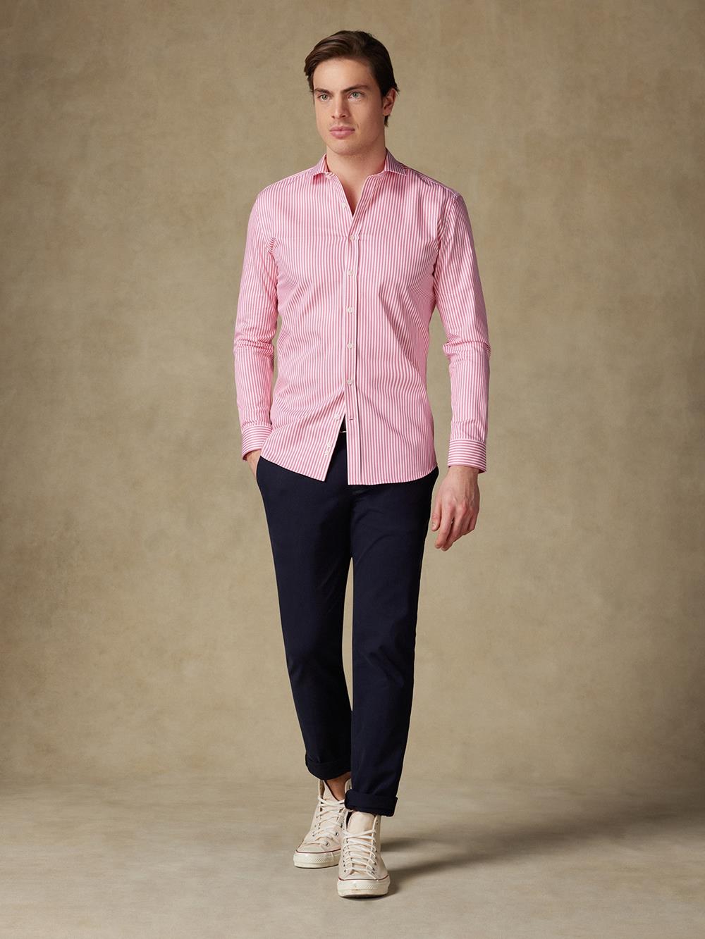 Camicia Barry a righe rosa fucsia