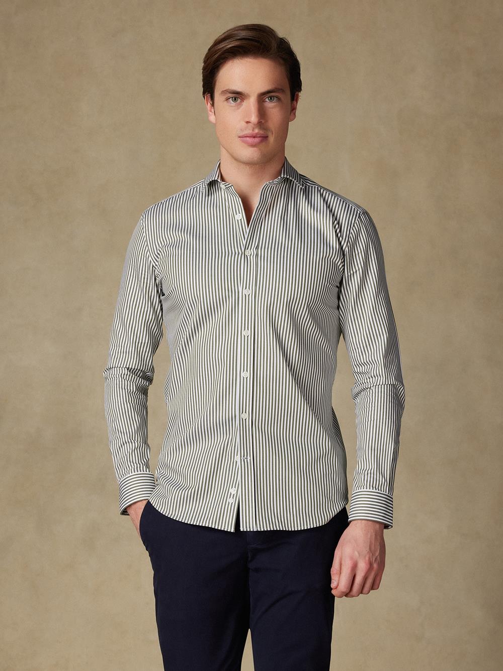 Camicia Barry a righe cachi