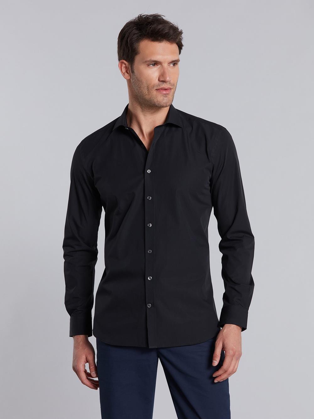 Black twill shirt