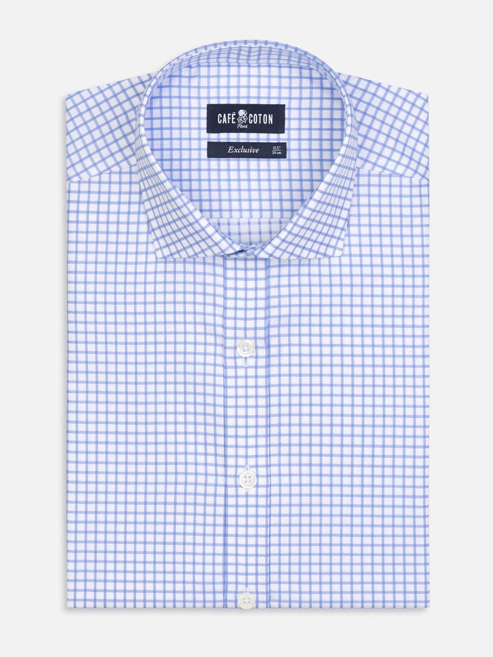 Camisa Carlton de cuadros azul cielo