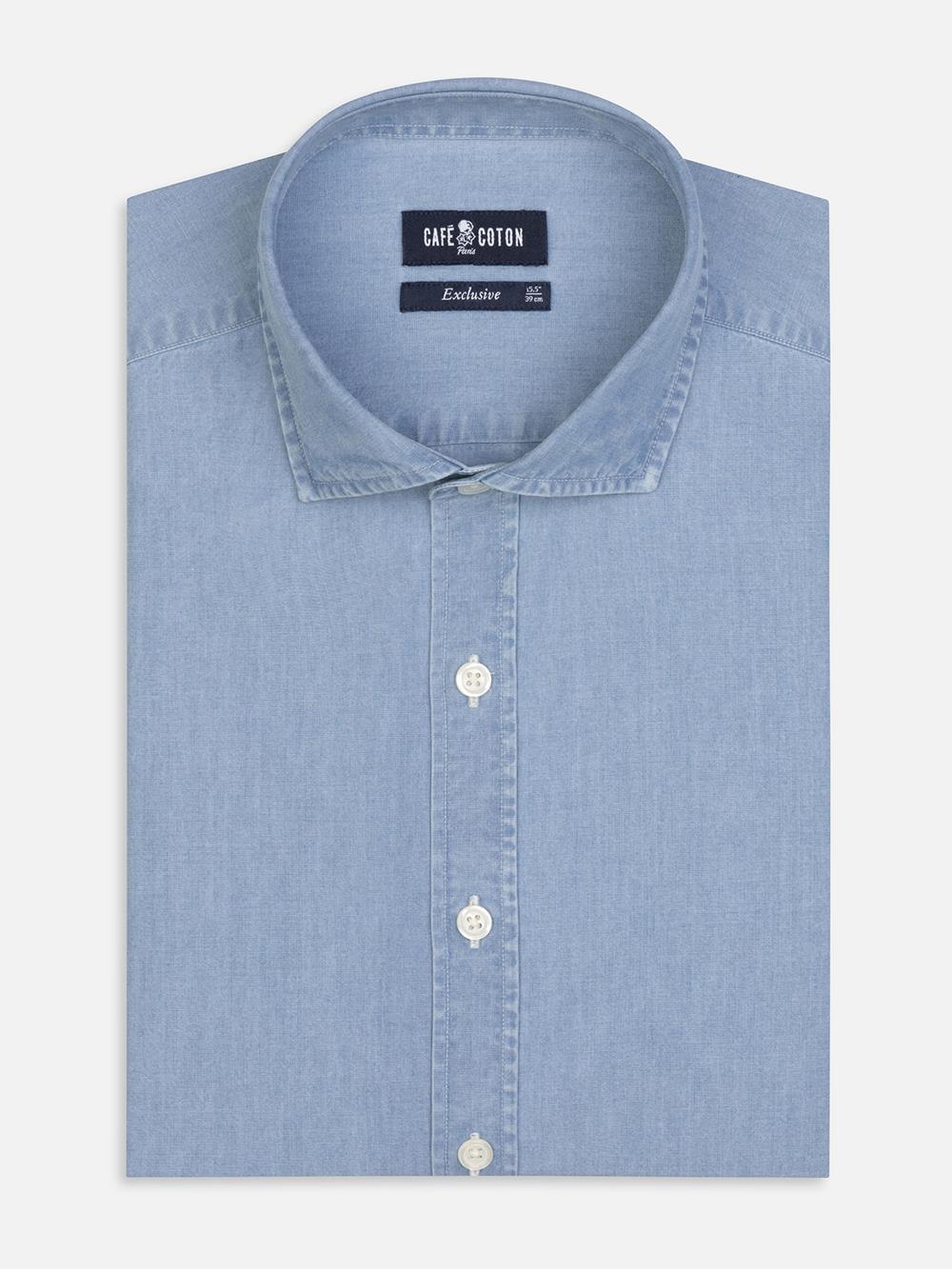 Dane blauw denim overhemd